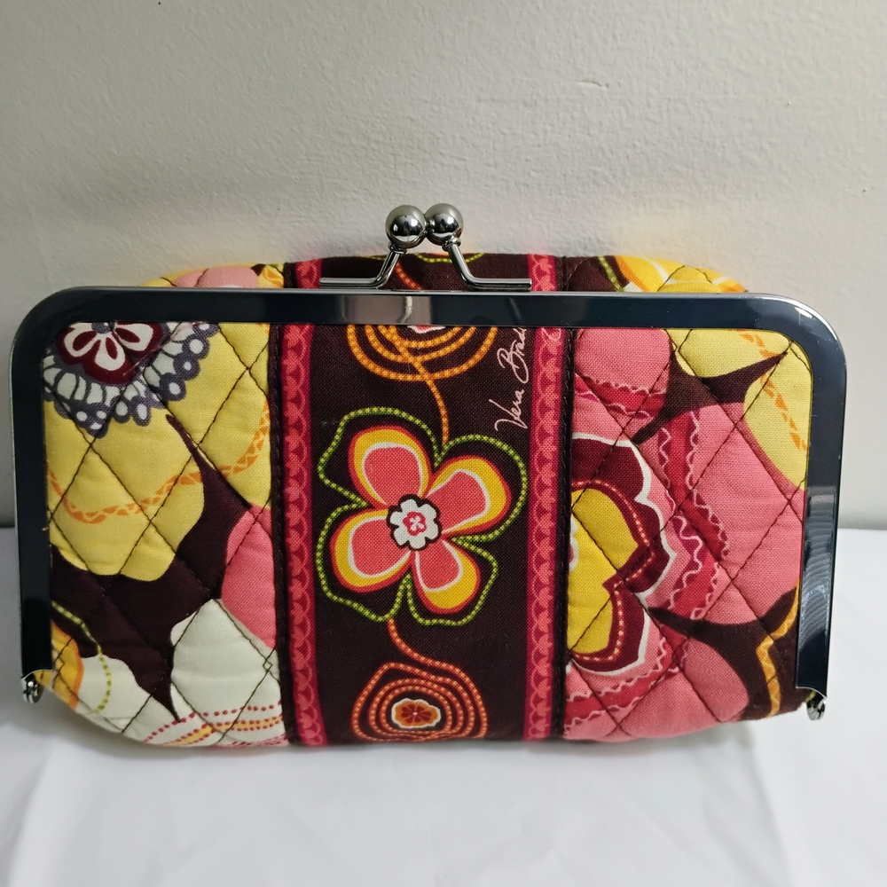 Vera Bradley Pink and Yellow Quilted Clutch